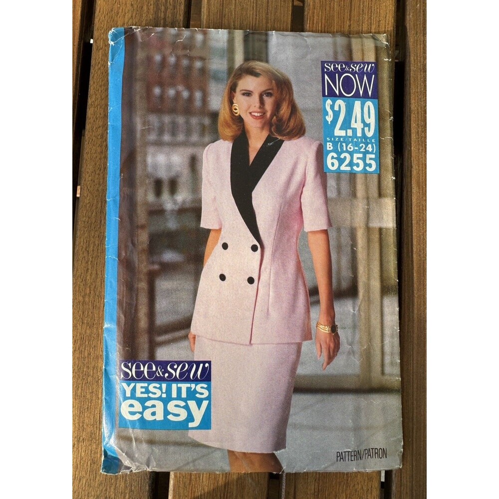 Butterick Sewing Pattern Easy Suit Vintage See Sew Now 6255 Sizes 16-24